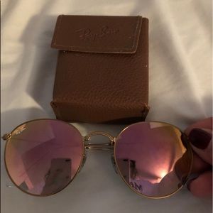 new pink reflective folding ray bans!